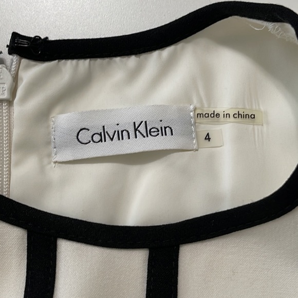 Calvin Klein Ivory Black Dress Size 4 - Picture 6 of 11